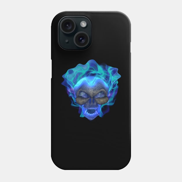 Flaming Skull Phone Case by Wakingdream