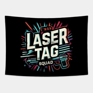 C'mon Laser Tag Squad Gun Gamer Matching Competition Novelty Tapestry