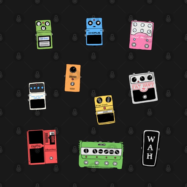 Guitar Pedals Musician Studio Audio Engineer Gifts Stickers by blueversion