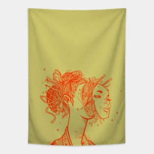 Ramen orange Tapestry