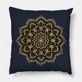 Golden Mandala Design Pillow