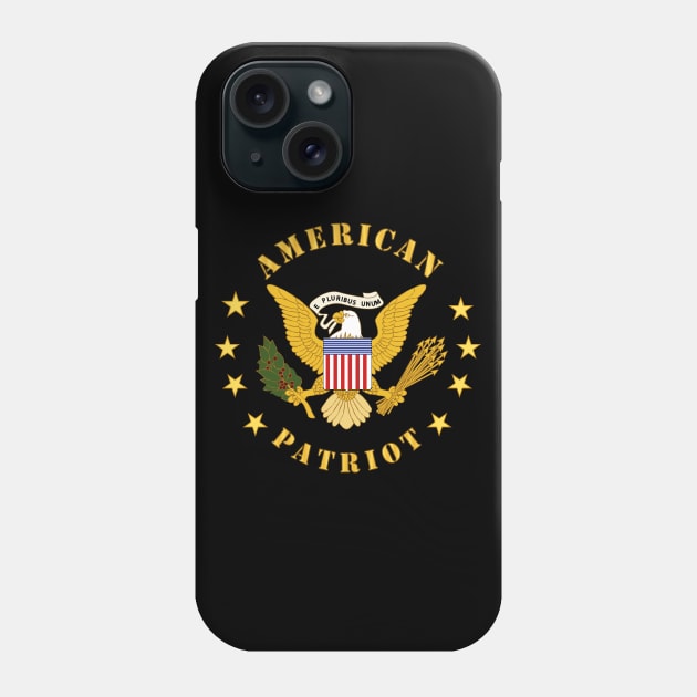 American Patriot w Color Eagle Center - Stars Phone Case by twix123844