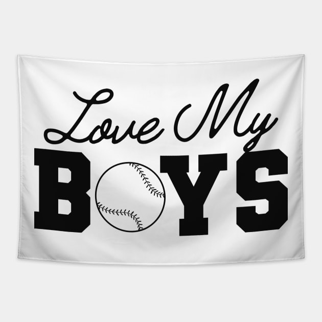 Baseball - Love my boys Tapestry by KC Happy Shop