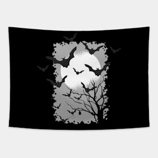 Halloween Forest Bats Tapestry