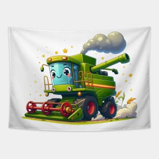 Cute Combine Harvester Tapestry