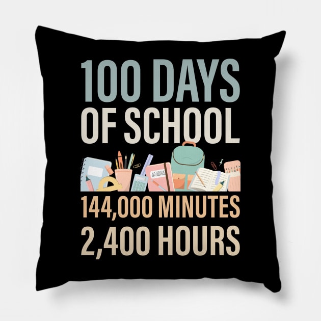 100 Days of School, Minutes and Hours Pillow by BasicallyBeachy