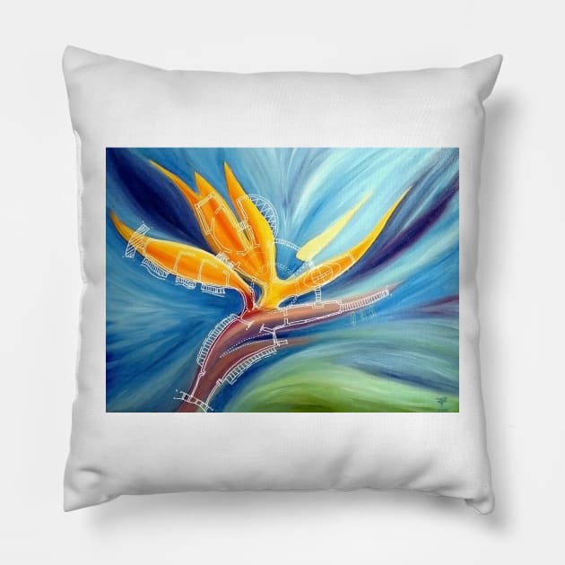 strelitzia house plan Pillow by terezadelpilar