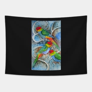 Rainbow parrot Tapestry