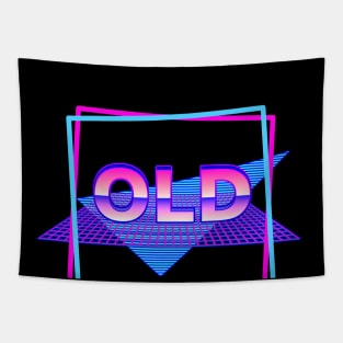 Retrowave Style Label "Old" Tapestry