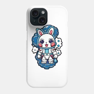 Space bunny with blue smoke Phone Case