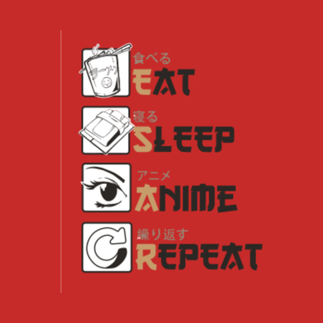 Eat Sleep Anime Beautiful Cartoon T Shirt