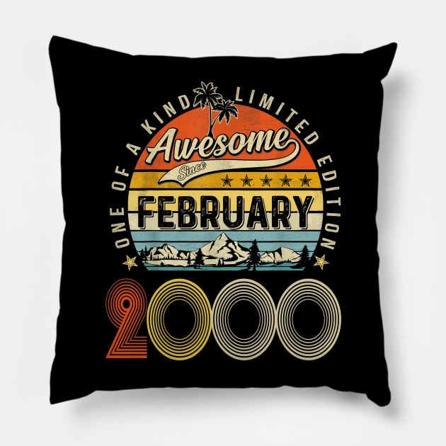 Awesome Since February 2000 Vintage 23rd Birthday Pillow by Ripke Jesus