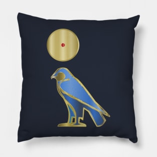 Egyptian Horus Falcon + Sun Disk Pillow