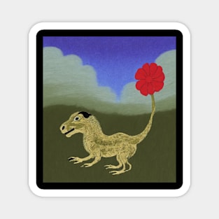 groundhog dragon with flower tail Magnet