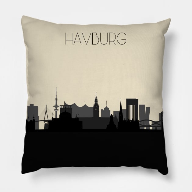 Hamburg Skyline Pillow by inspirowl