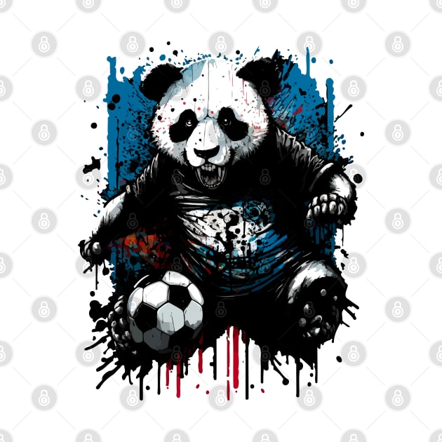 Panda Bear Sports Player Soccer Futball Football - Graphiti Art Graphic Trendy Holiday Gift by MaystarUniverse