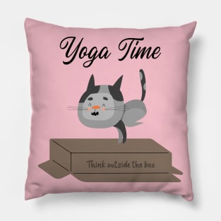 Yoga Cat / Yoga Time / Yoga Training T-shirt / Cute Cat Doing Yoga / Think Outside The Box Pillow