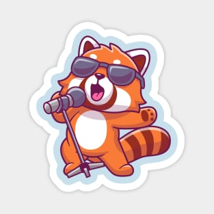 Cute Red Panda Singing Cartoon Magnet