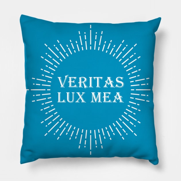 Veritas Lux Mea Pillow by OneTermDonnie