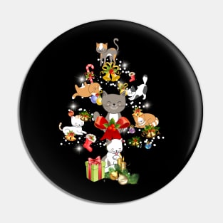 Cat Christmas Tree Pin