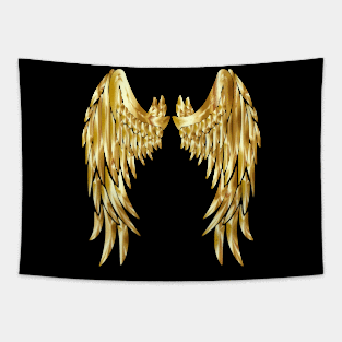 Gold Angel Wings Tapestry