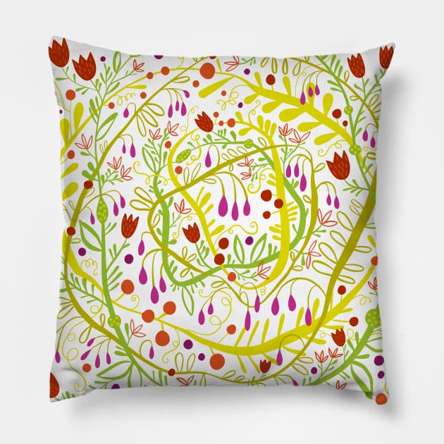 Garden Gone Wild Pillow by NicSquirrell