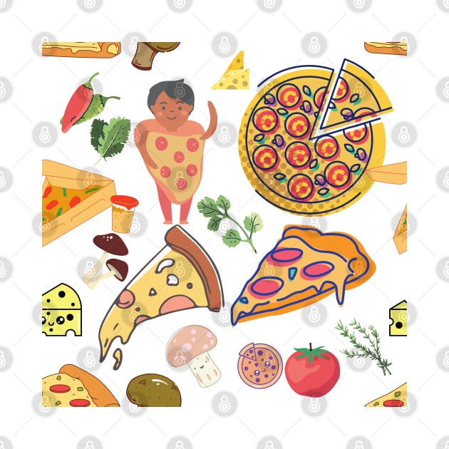 Pizza Pattern by SomebodyArts