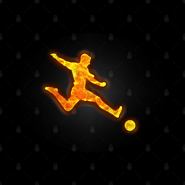 Soccer player kicking a Soccer ball by The Black Panther