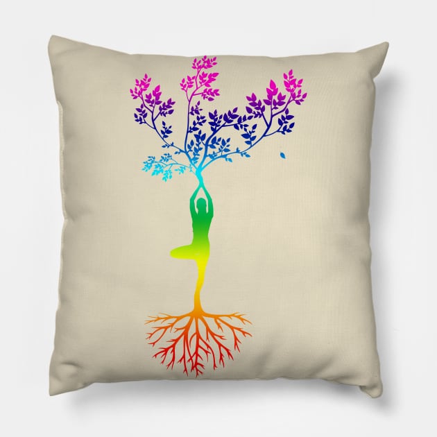 Yoga spiritual chakra tree of life spirituel magic Pillow by spiritual