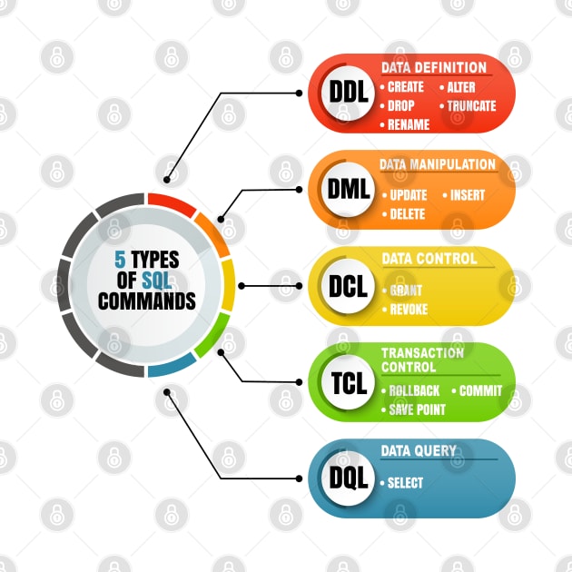 Cyber Security - Ethical Hacker - 5 Type of SQL Commands by Cyber Club Tees