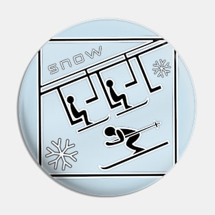 雪 / Snow (Ice Blue BackGround) Pin