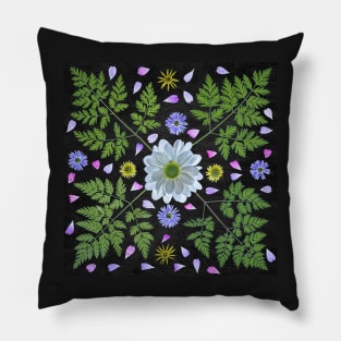 Flower and Leaf Collage Pillow