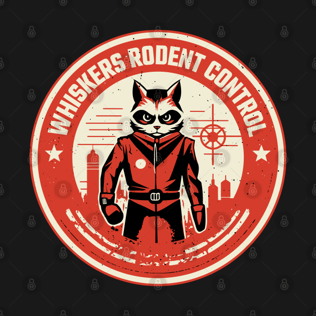 Whiskers Rodent Control - Retro Vintage Pest Control Logo - WTF by Dazed Pig