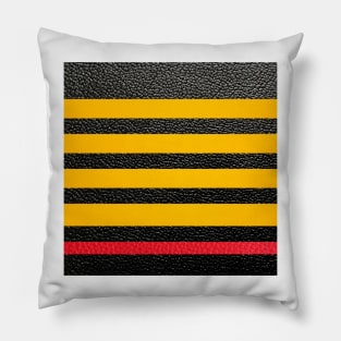 ART leather black with yellow Pillow