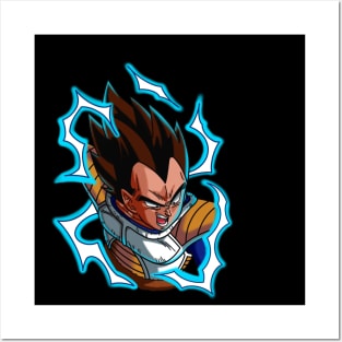 Vegeta Super Saiyan God Red / Blue Mash Up Poster, DBZ, NEW, USA