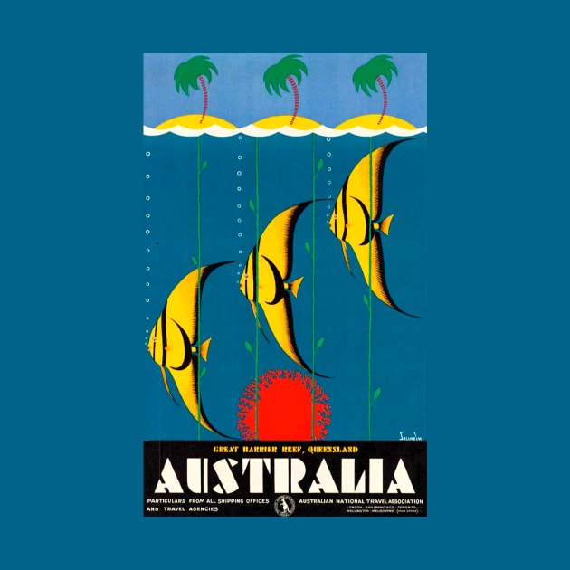 Vintage Travel Poster - Australia's Great Barrier Reef by Starbase79