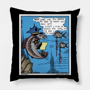 Fish Police Officer Funny Fishing Novelty Gift Pillow