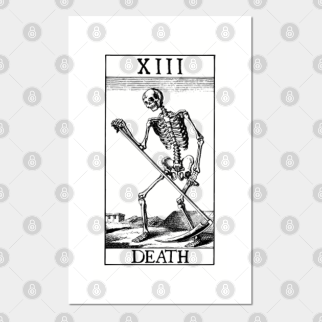 Xiii Death Vintage Black White Tarot Card From A 19th Century Deck Death Tarot Card Posters And Art Prints Teepublic