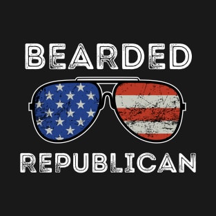 Bearded Republican Conservative Beard Men Politics Patriotic T-Shirt