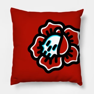 Rose Skull Flower Pillow