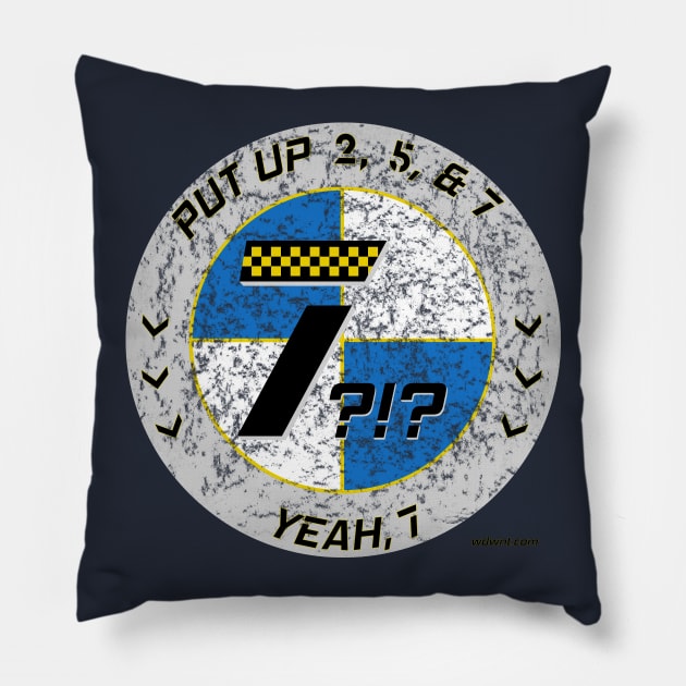 "Seven?!?" Pillow by magicskyway