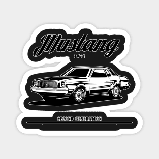 Ford Mustang second generation 1974 vintage cobra pony GT  illustration graphics Magnet