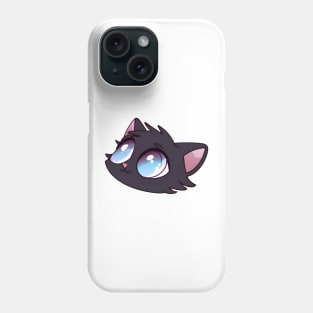 Black cat purple eyes Phone Case