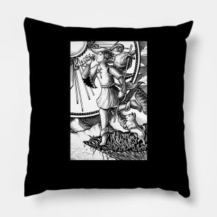 The Fool Tarot - Black Outline Pillow