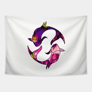 Koi Fish Trippy Glitch Art Psychedelic Glitchcore Tapestry