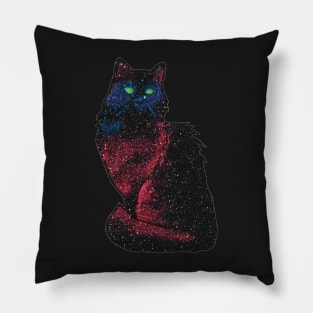 Glittery Galaxy Cat Pillow