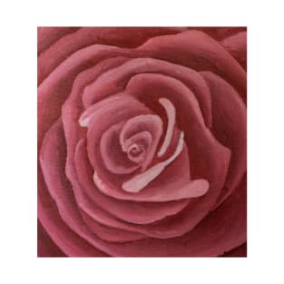 Pink Rose Oil Painting T-Shirt