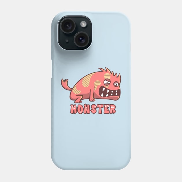 Angry Red Dog Monster Text Phone Case by yudabento