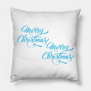 Merry Christmas Snowflakes Typography Pillow