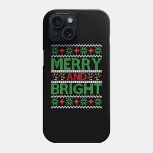 merry and bright ugly christmas sweater Phone Case